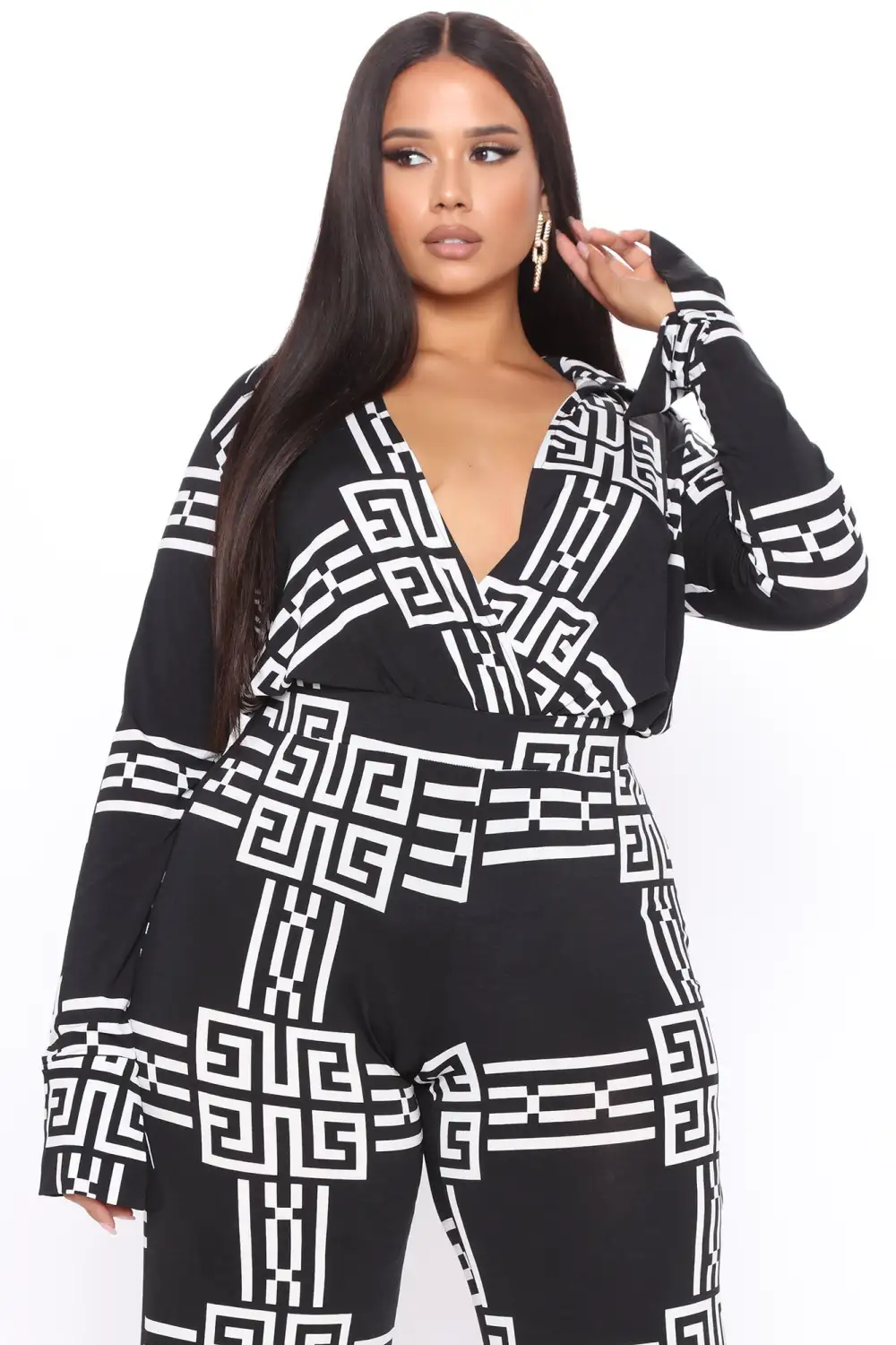 On Repeat Pant Set - Black/White