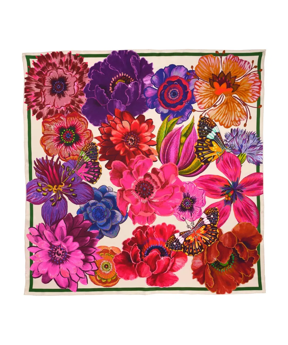 Magic Garden Art Graphic Silk Square Scarf