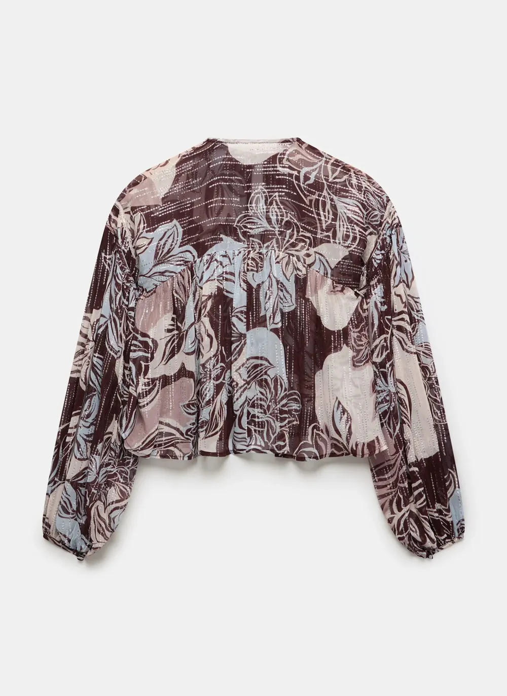 Casual Style Brown Floral Print Blouse