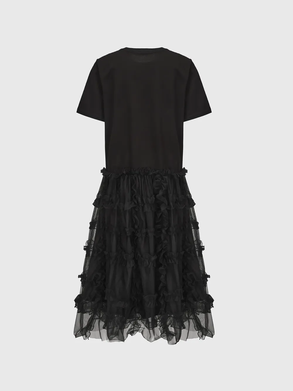 Layered Mesh Ruffle Short - Sleeve Dress