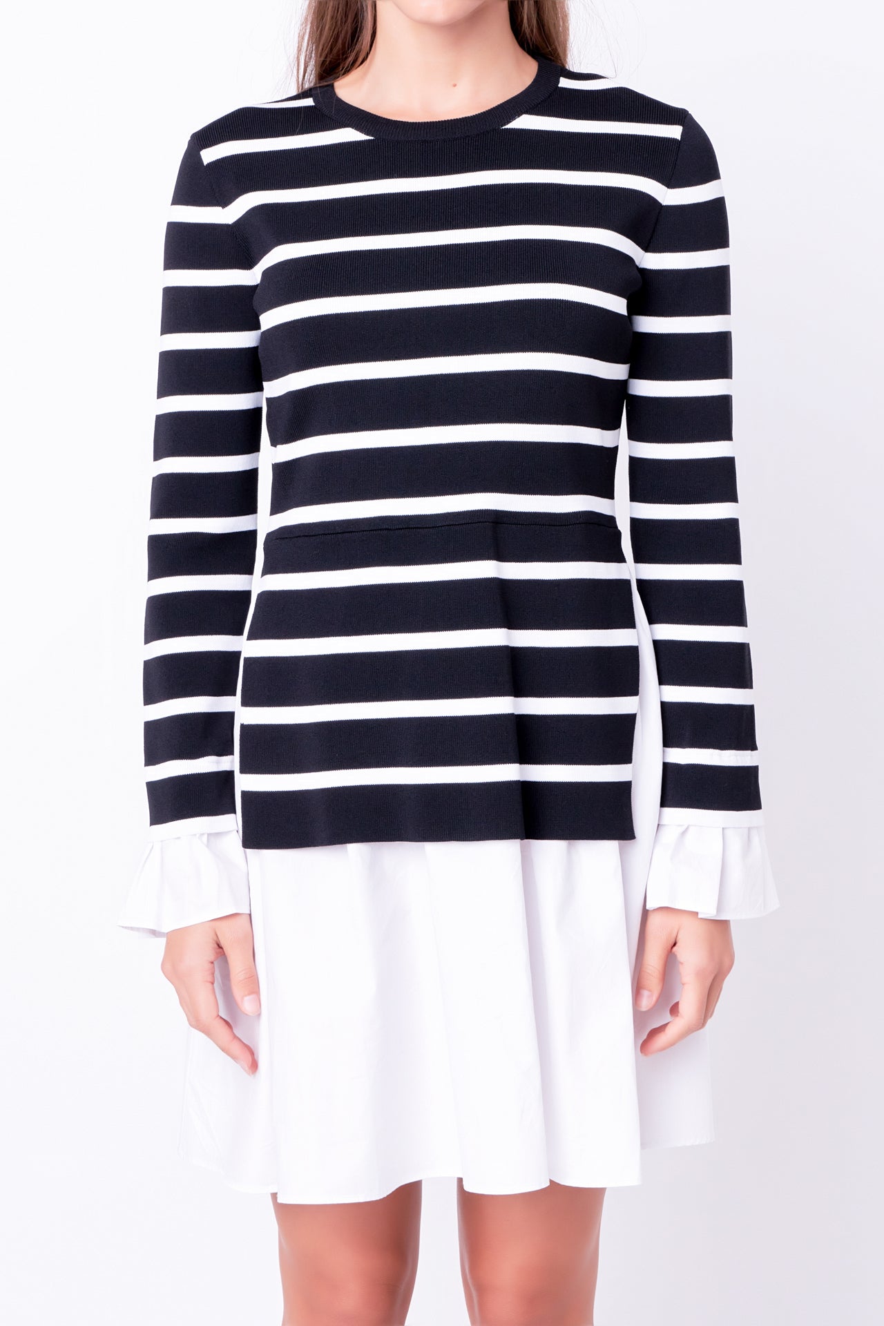 Poplin Combo Knit Dress