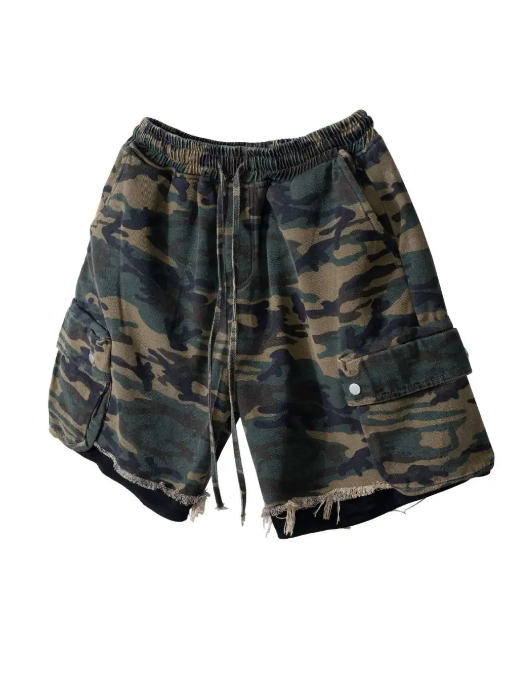 Relaxed Drawstring Cotton Blend Casual Shorts