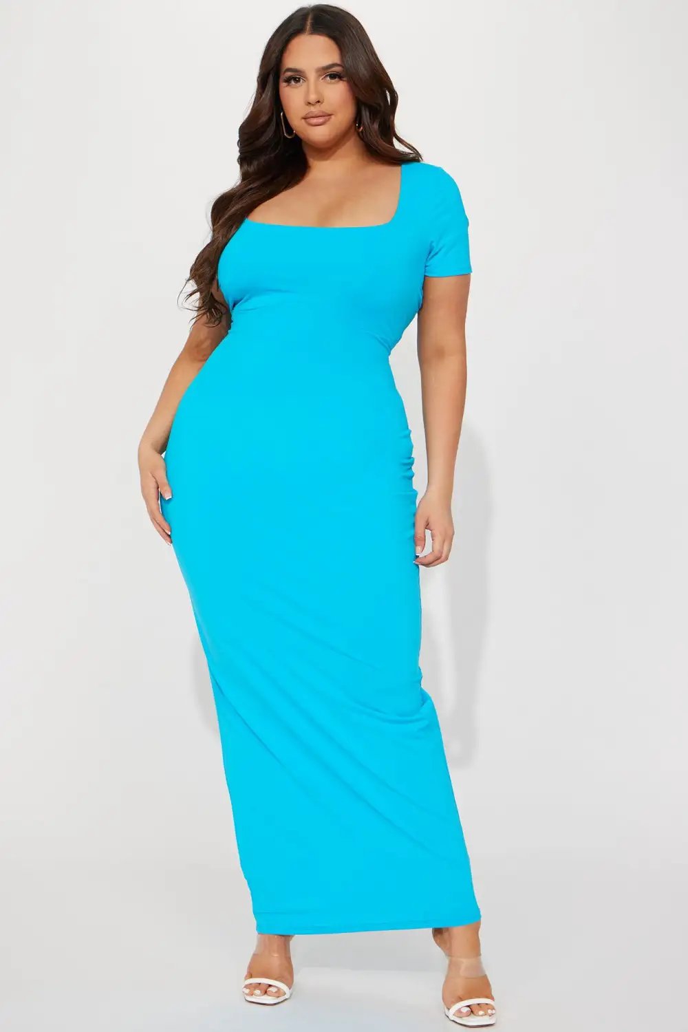 Noelle Short Sleeve Maxi Dress - Turquoise