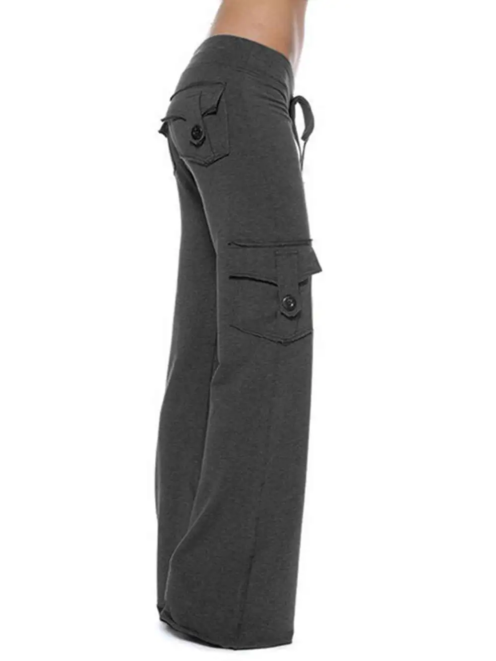 Mid Waist Pants With Pocket