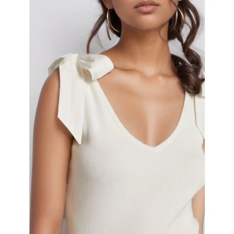 V Neck Tie Shoulder Tank