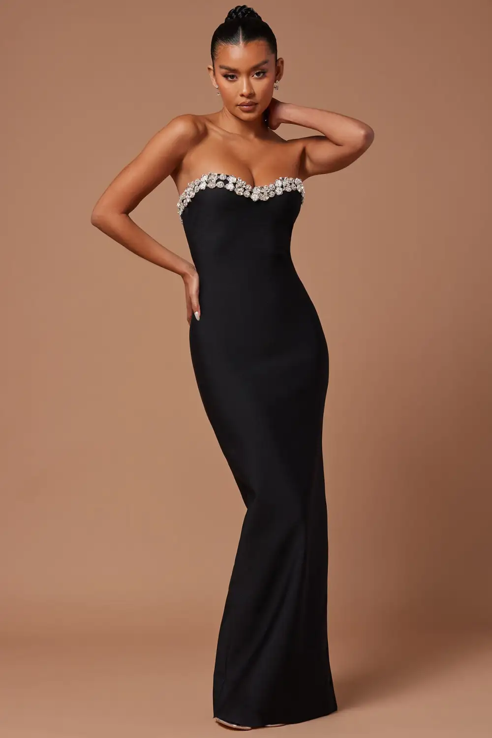Enchanted Woman Bandage Maxi Dress - Black