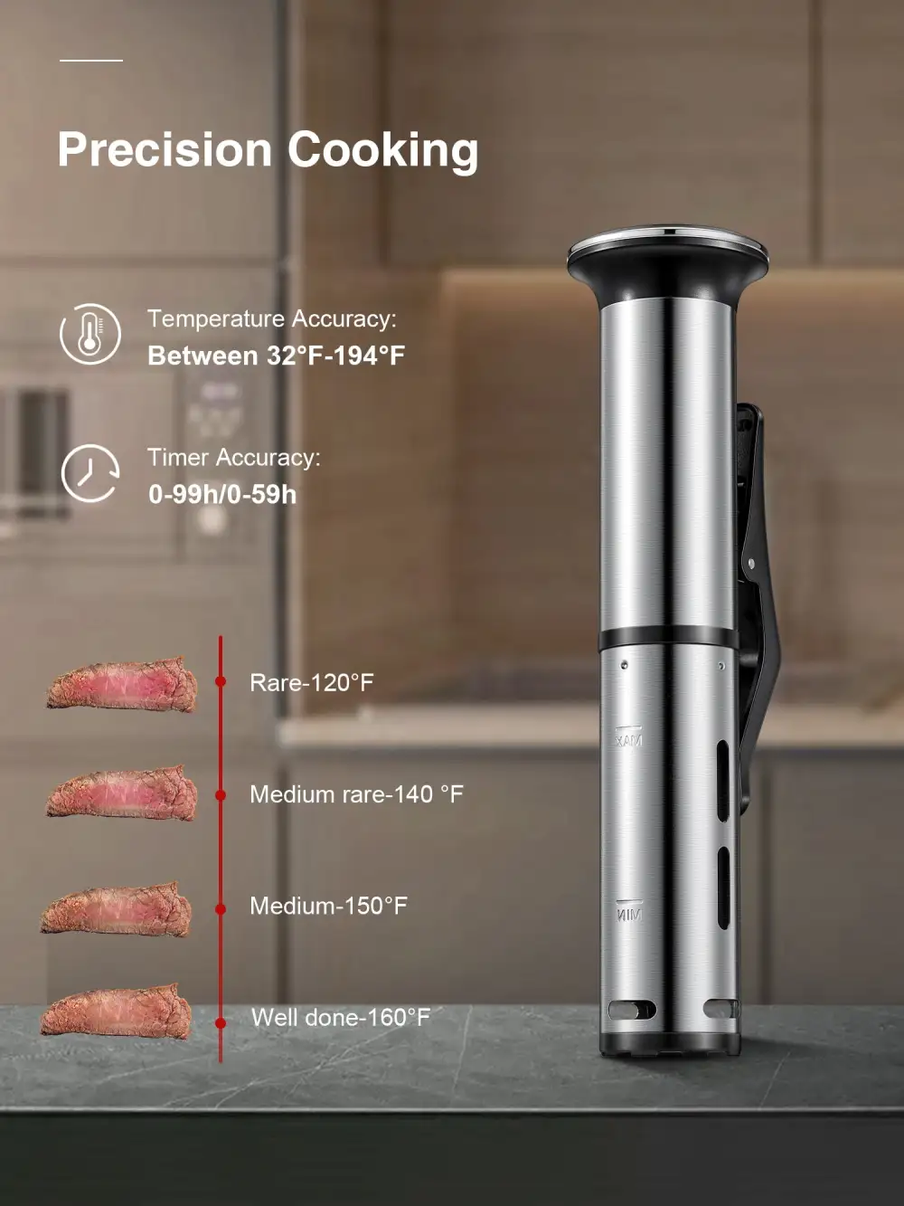 (Store Closing Sale) Sous Vide, 1200W Slow Cooker with LED Touch Screen SV-8006