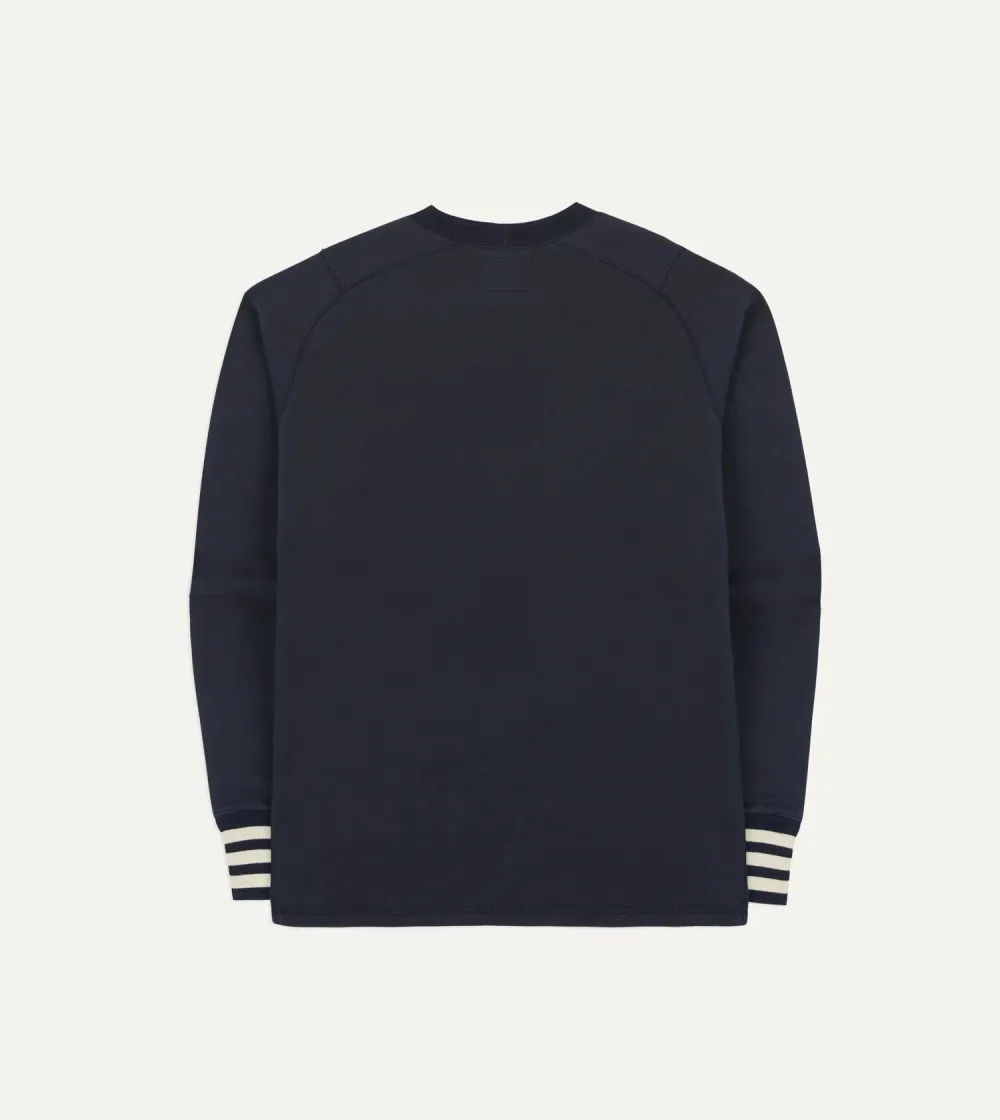 Navy Heavy Cotton Crew Neck Hiking T-Shirt Plain