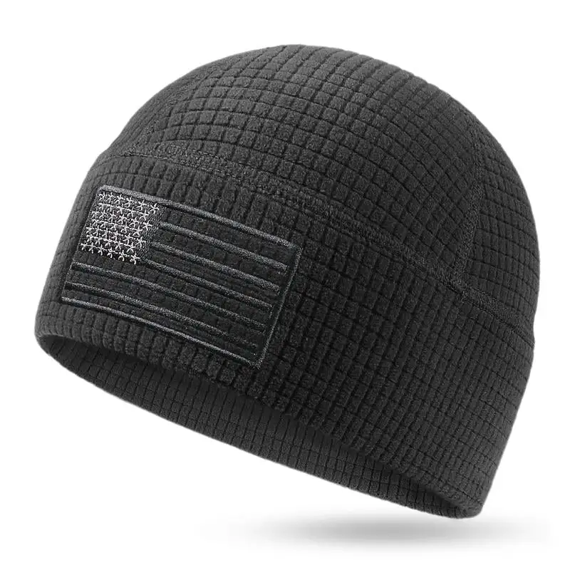 American Flag Embroidery Waffle Watch Cap