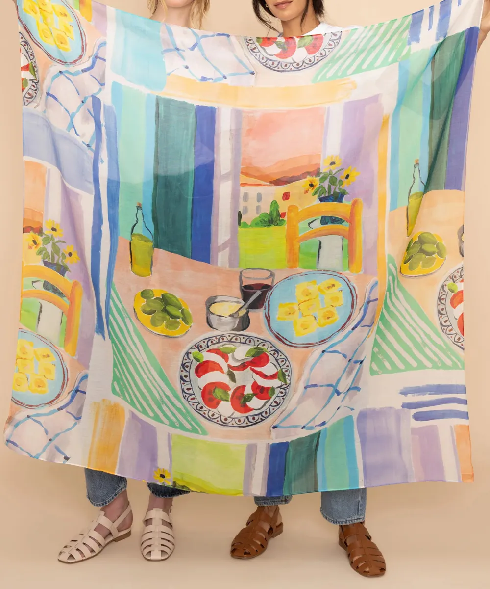 Multi Casual Style Oversized Square Scarf Wrap