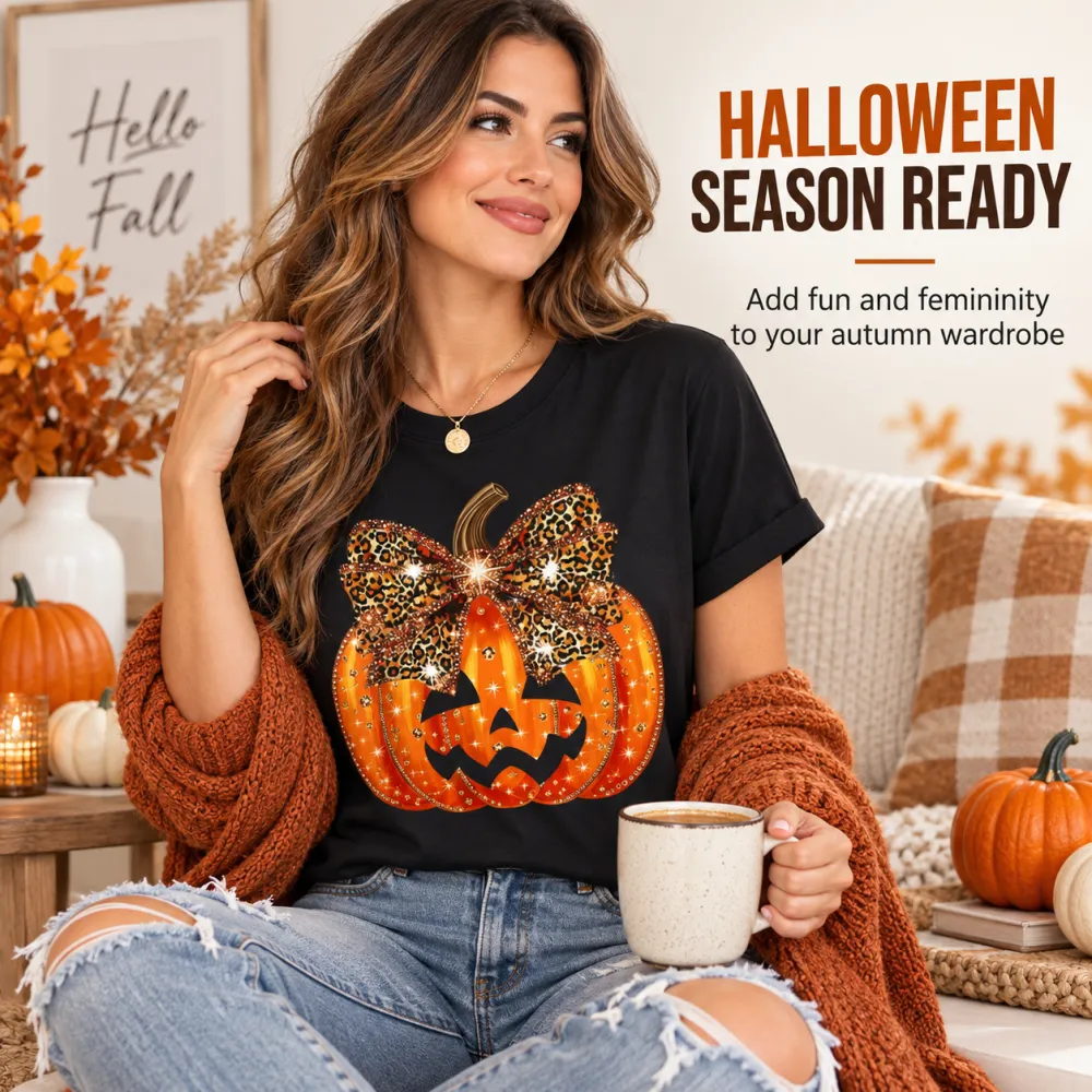 Pumpkin Print Short Sleeve Tee