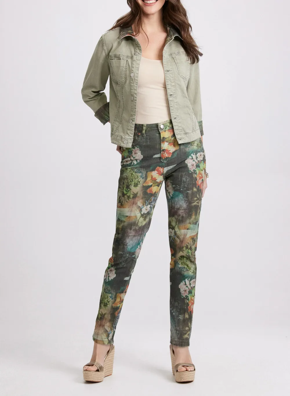 Retro Print Denim Jacket