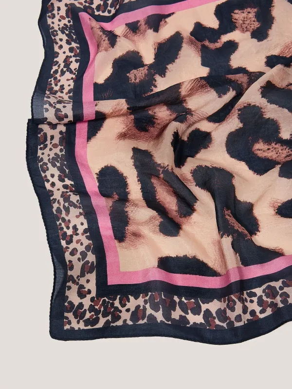 Leopard Print Silk Scarf