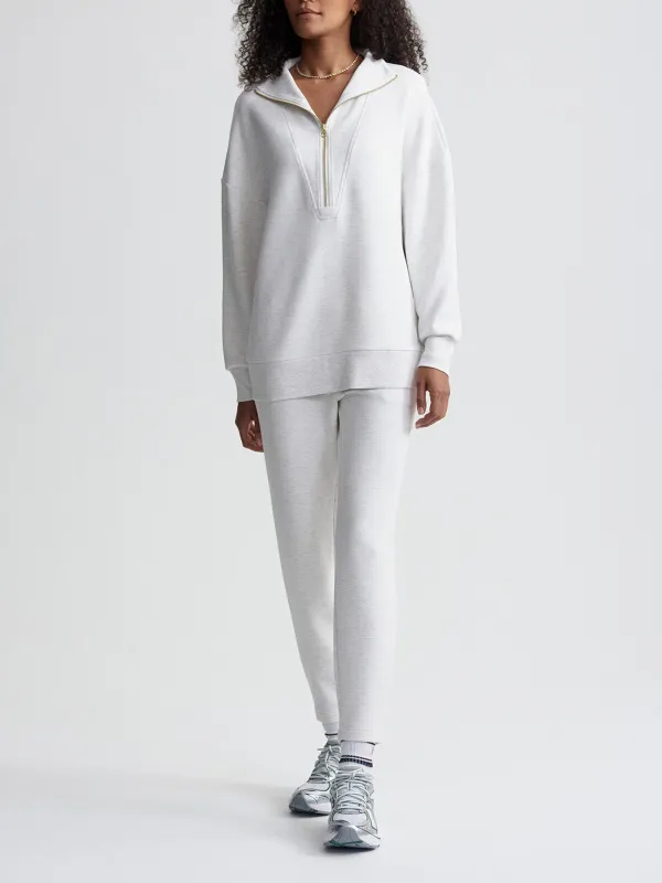 Trendy Quarter-Zip High-Collar Sweatshirt