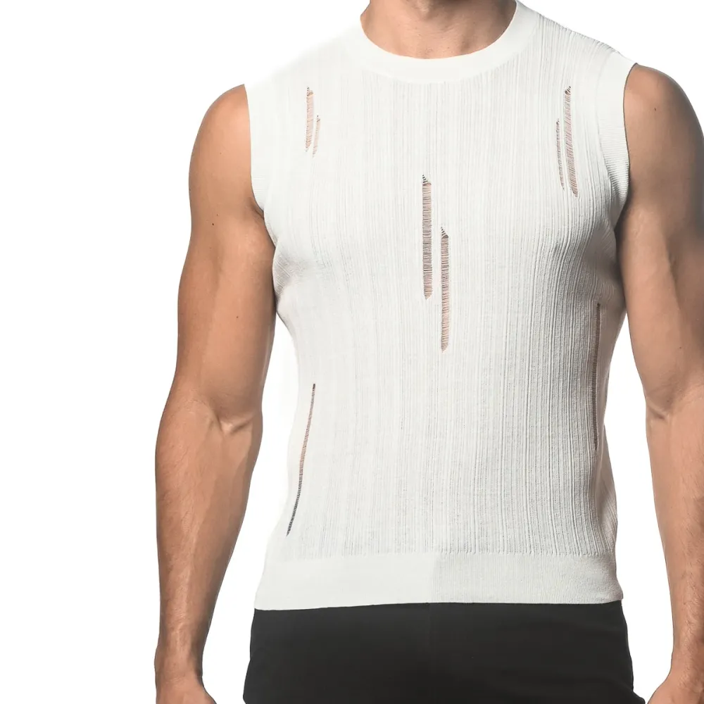 Narrow Textured Knit Tank Top