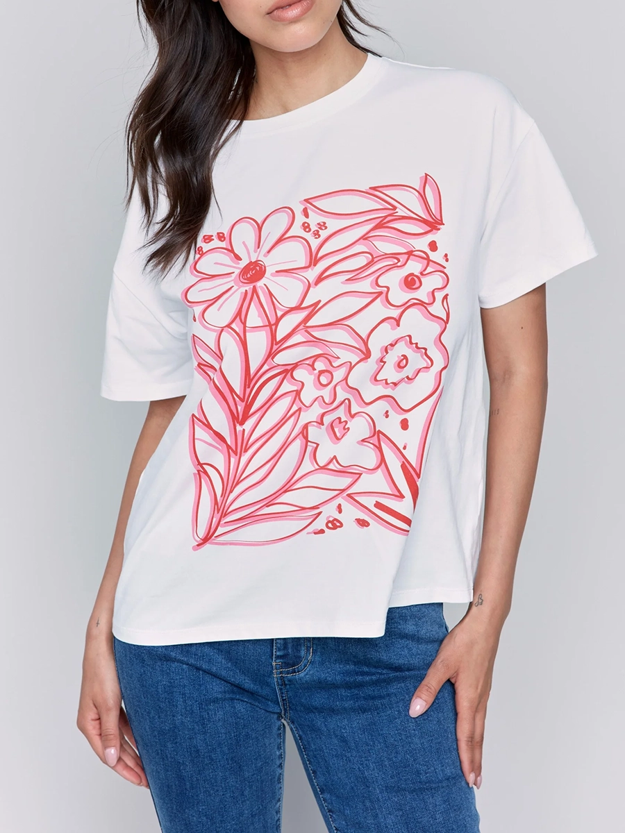 Fashionable Cute Cartoon Cotton Ladies Short Sleeves