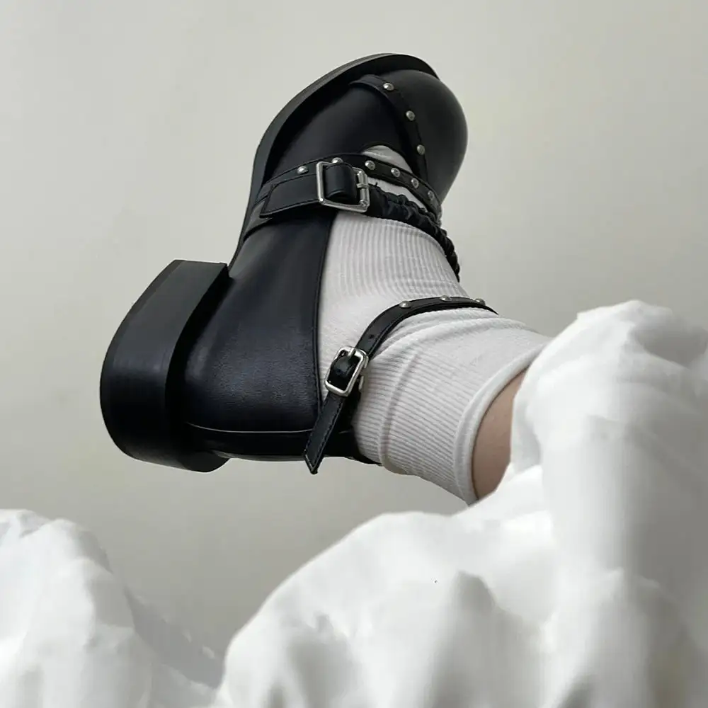 Grunge Sleaze Studded Mary Janes