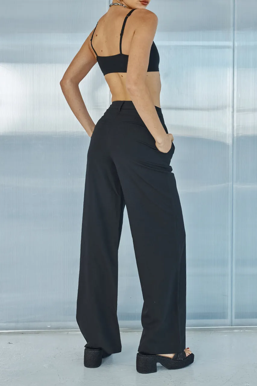 Black Cropped Sport Vest Top
