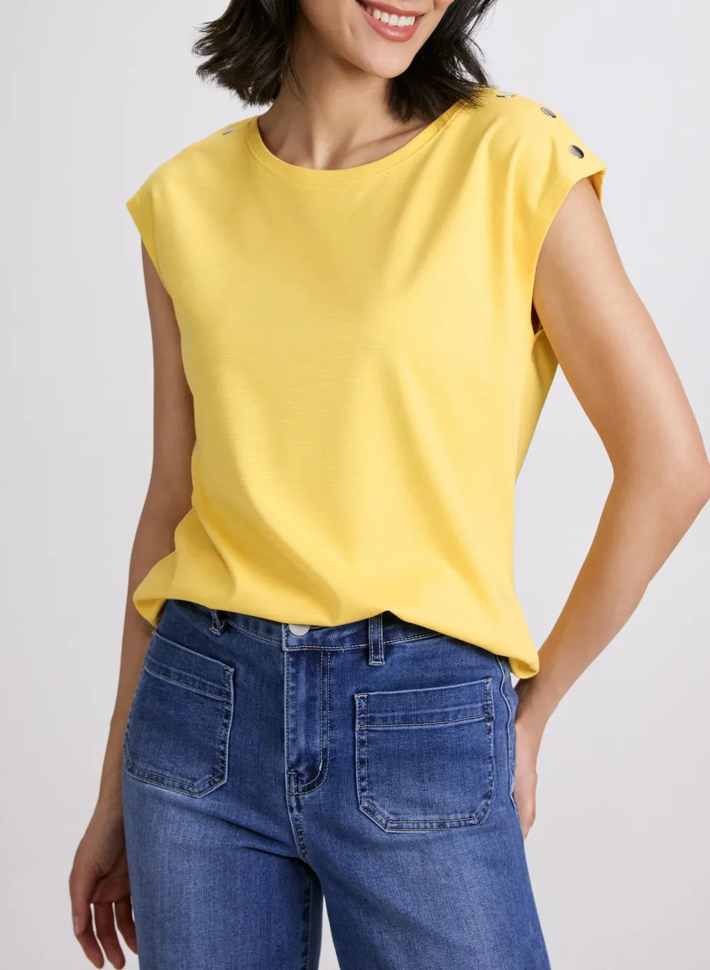 Solid Color Sleeveless T-Shirt