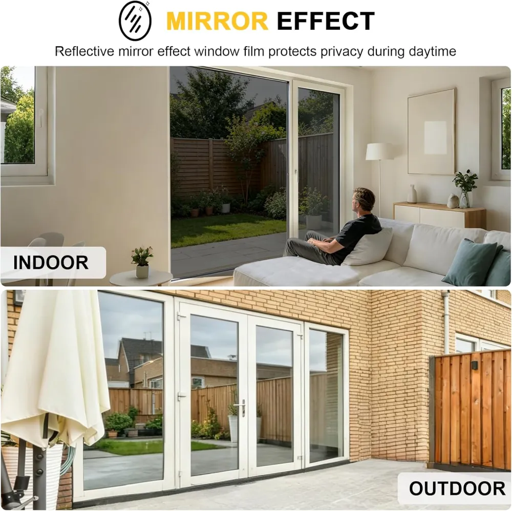 Anti-Peeping One-Way Window Film, Sun Block Privacy Sticker