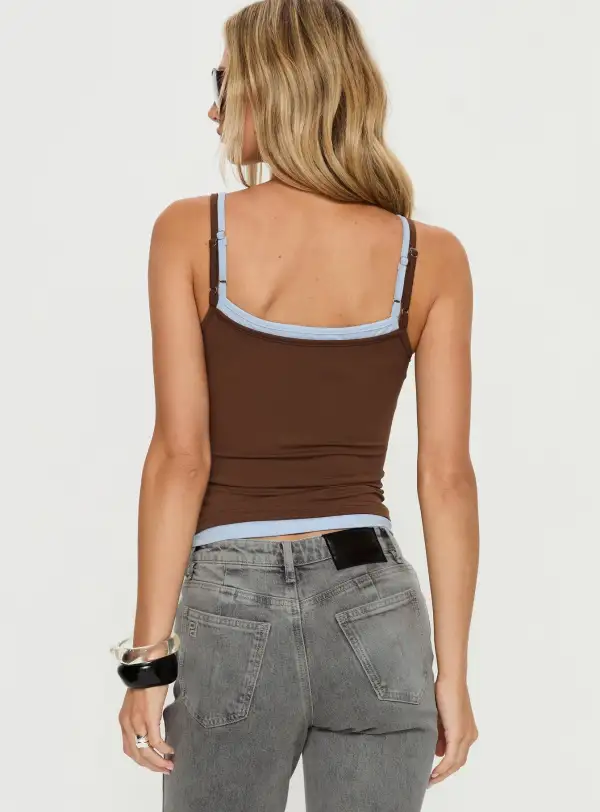 V Neck Layered Cropped Tank Top