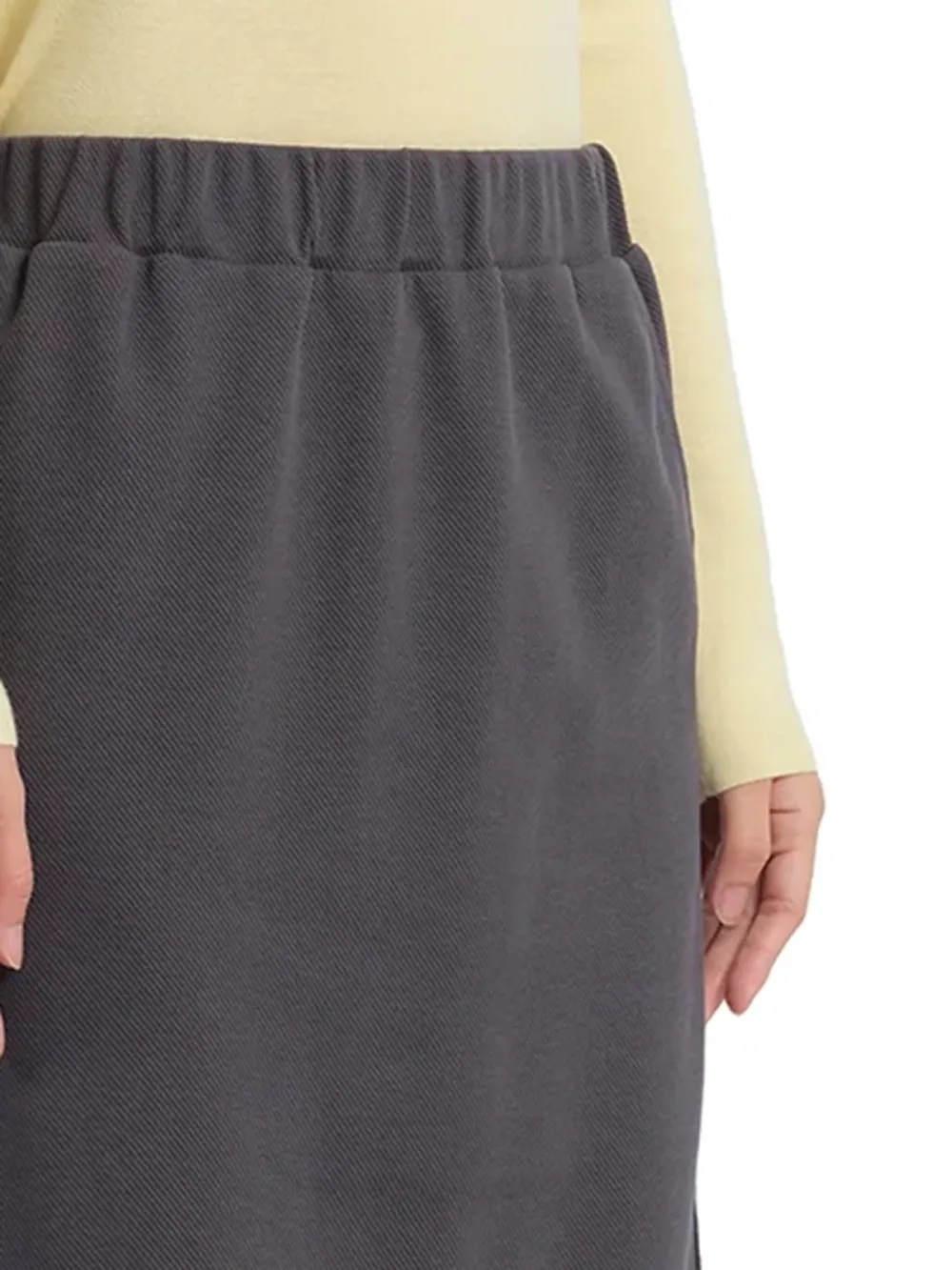 Solid Color Mid - Length Straight Skirt