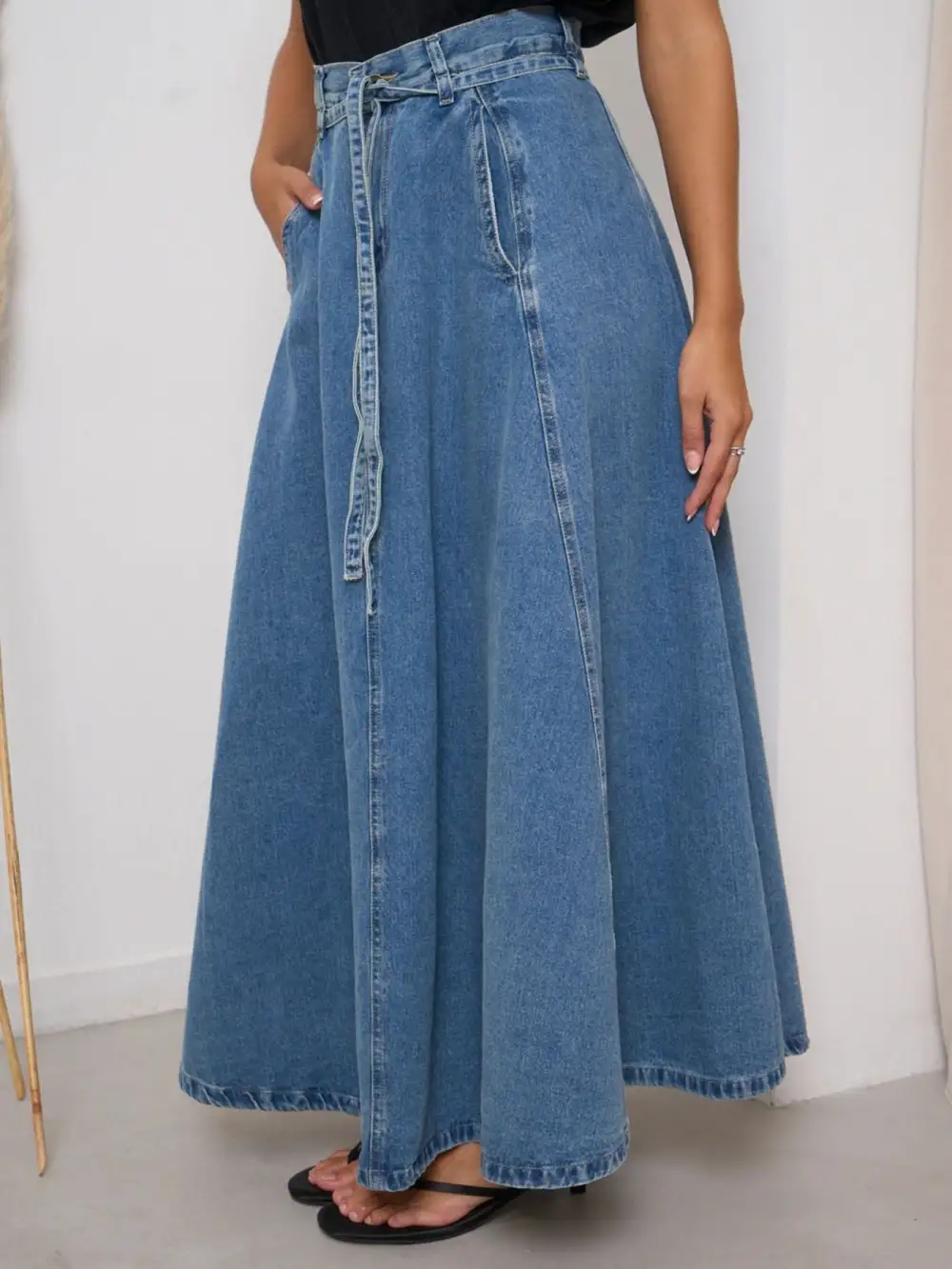 Denim High Waist Skirt