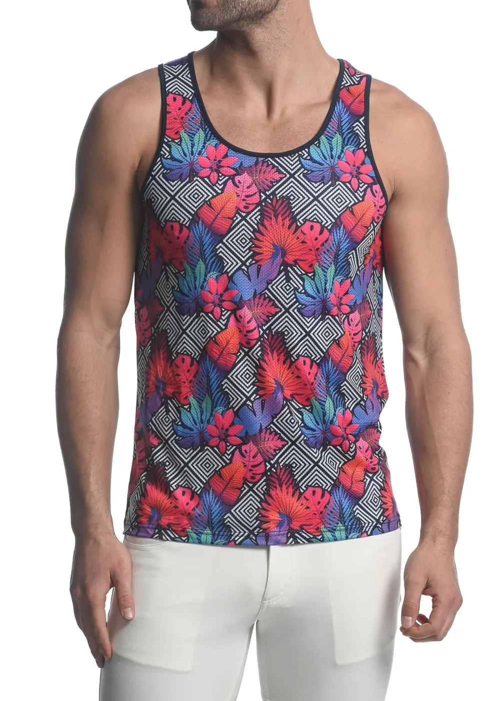 Soft Printed Mesh Tank Top