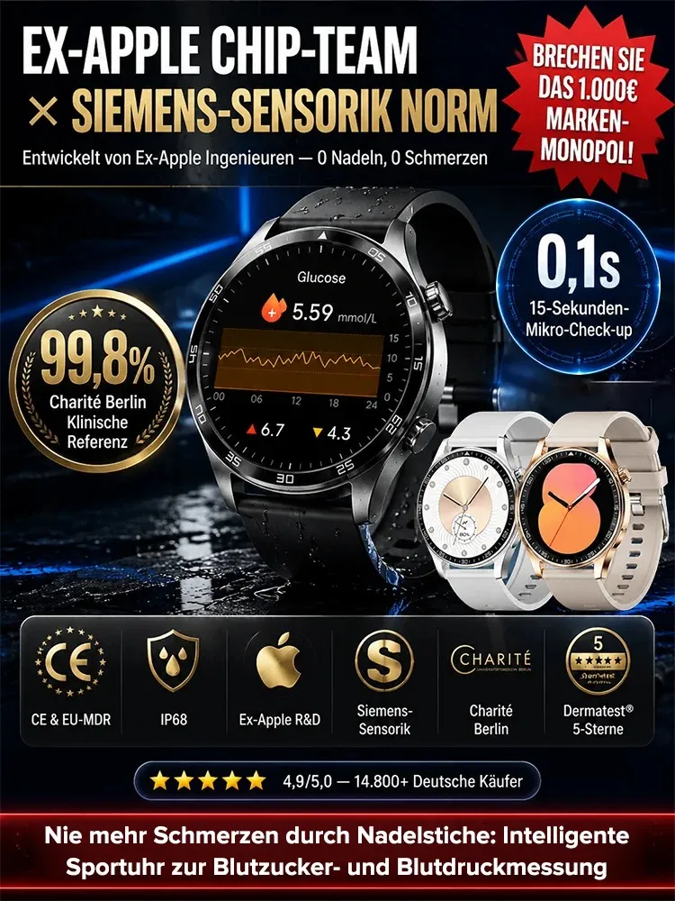 No More Pricking Pain: Smart Sports Watch Monitors Blood Glucose and Blood