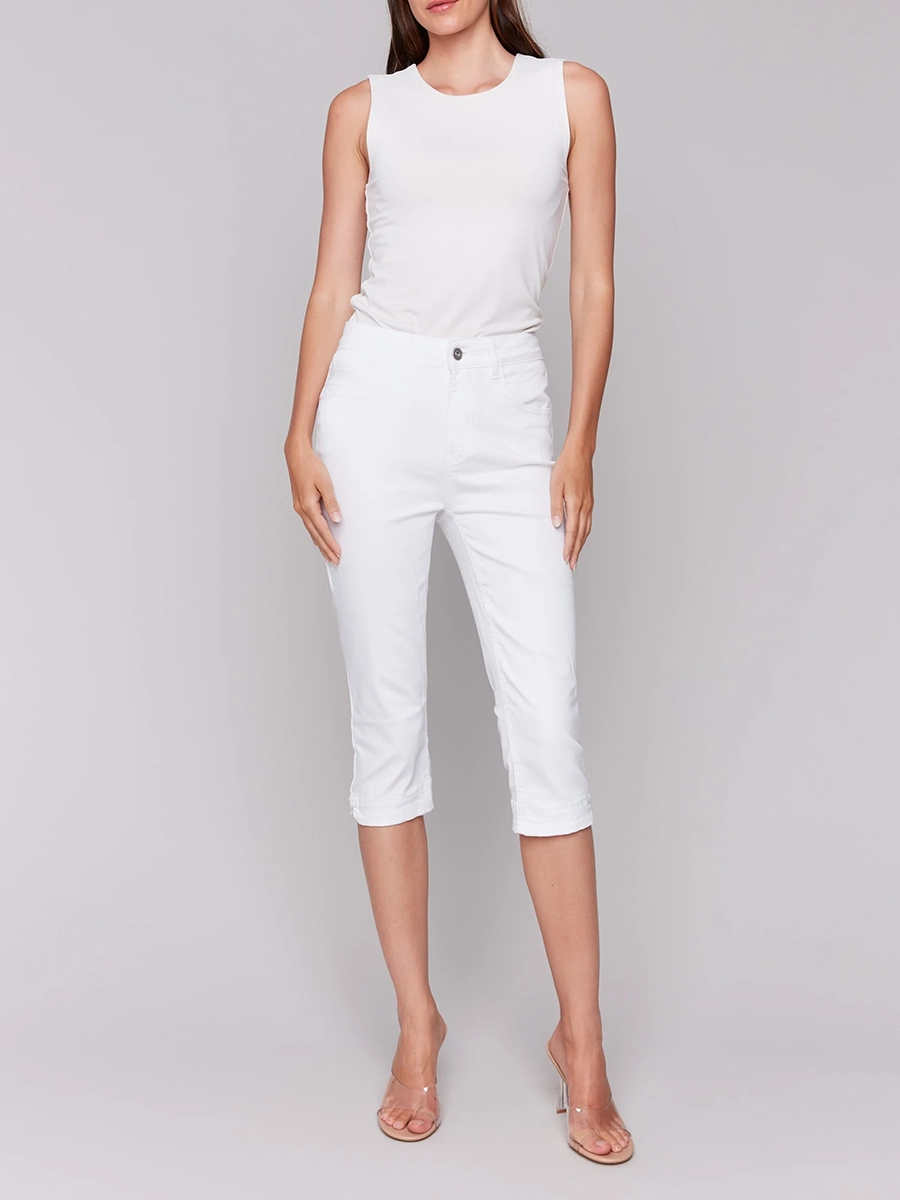 Slim Fit Women's Breathable Cotton Cropped Pants