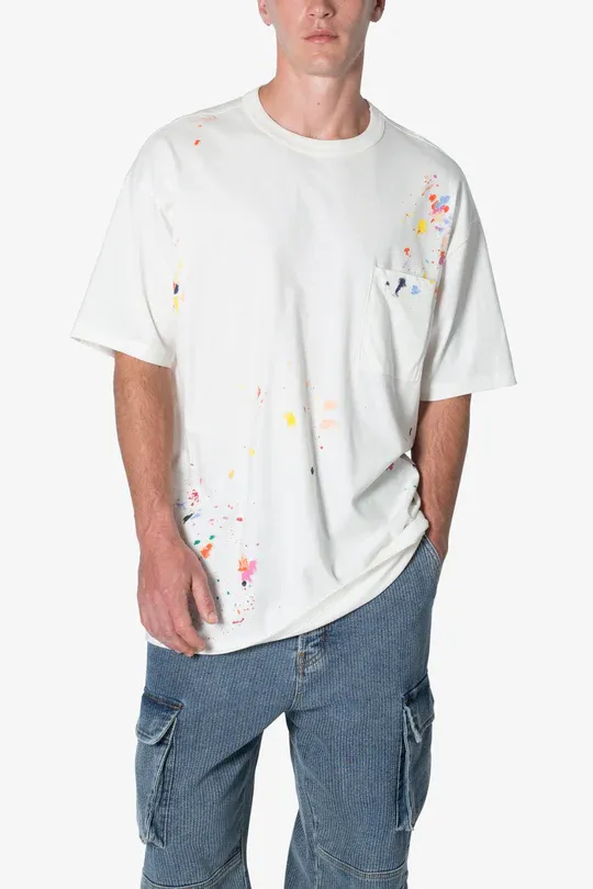 WHITE PAINT SPLATTER ART T-SHIRT