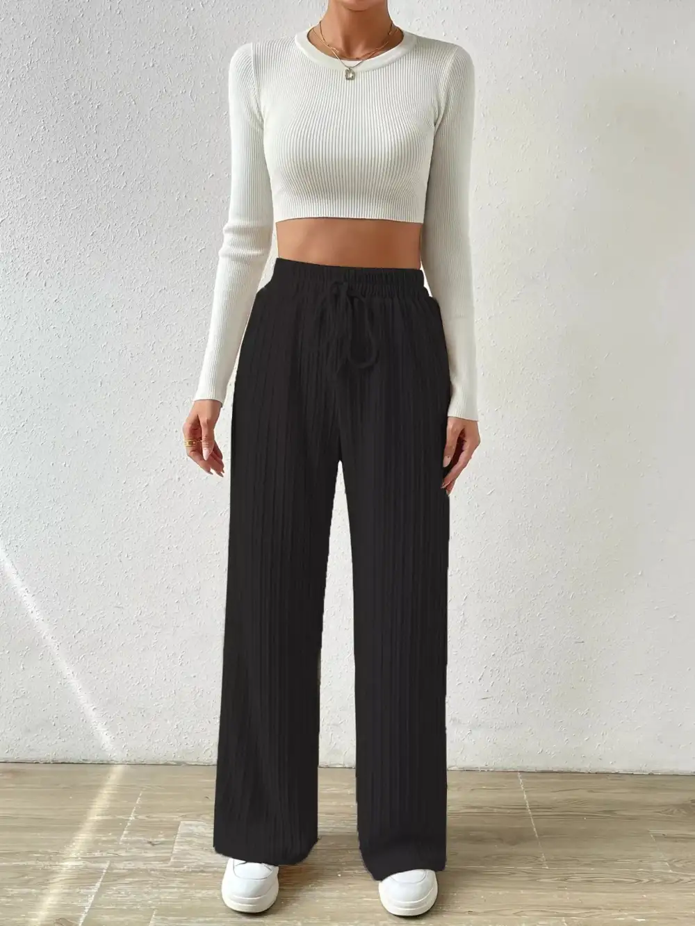 Weekend Drawstring Wide Leg Pants