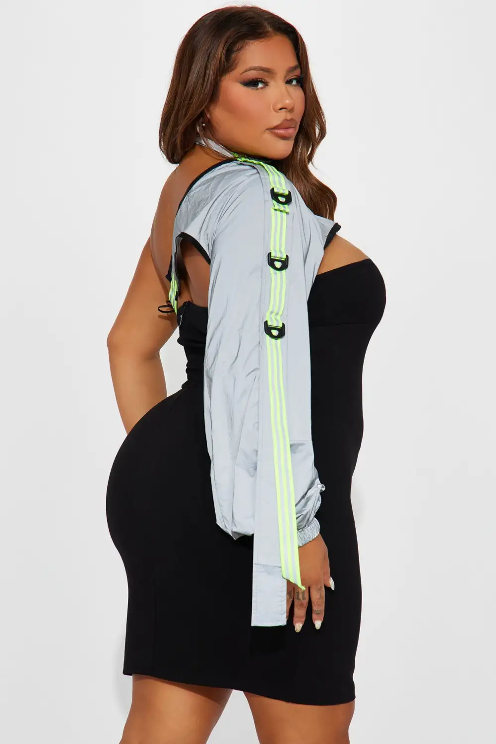 Willow Reflective Mini Dress - Black