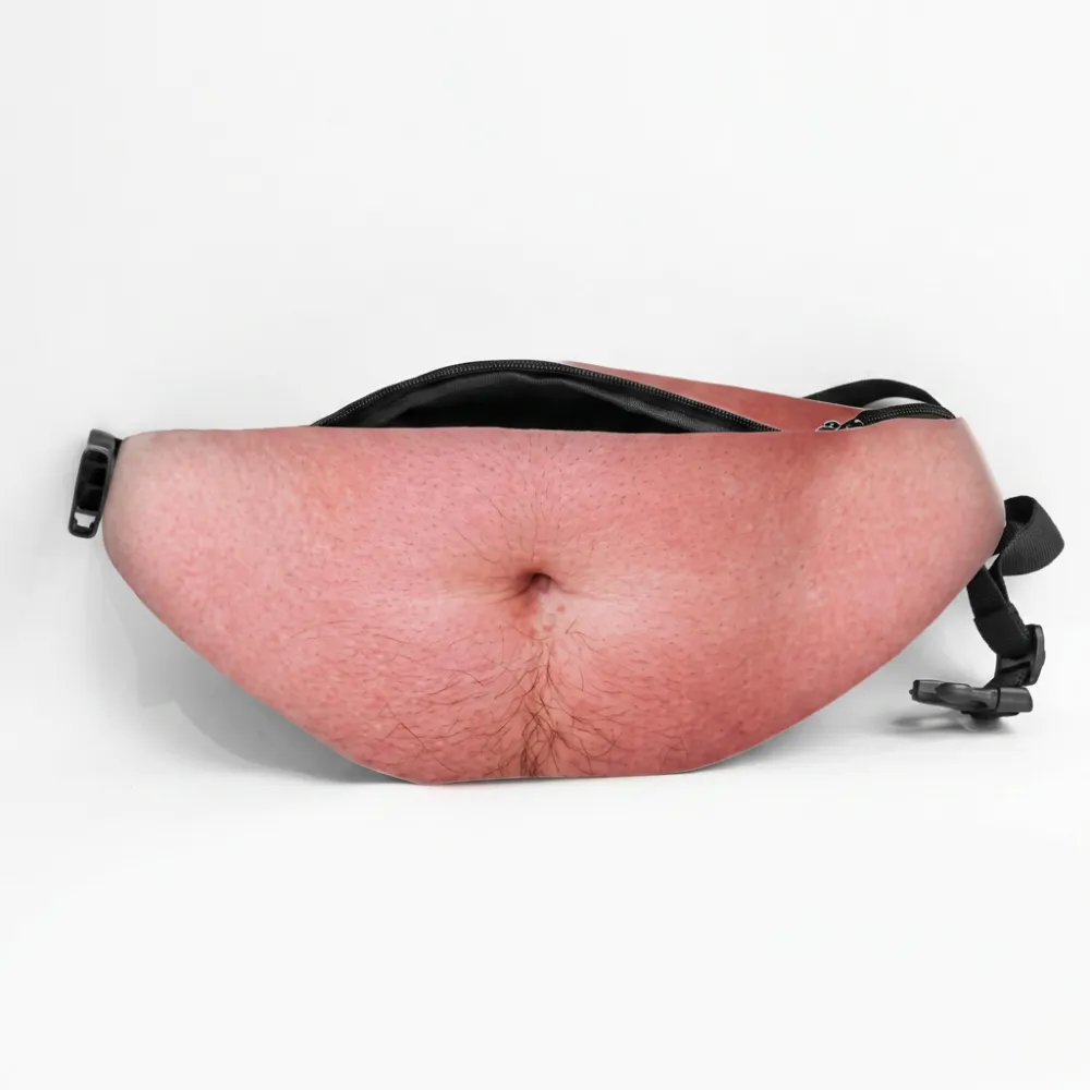 TikTok Viral Dad Bod Fanny Pack Novelty 3D Beer Belly Waist Bag Anti-Harassment Design