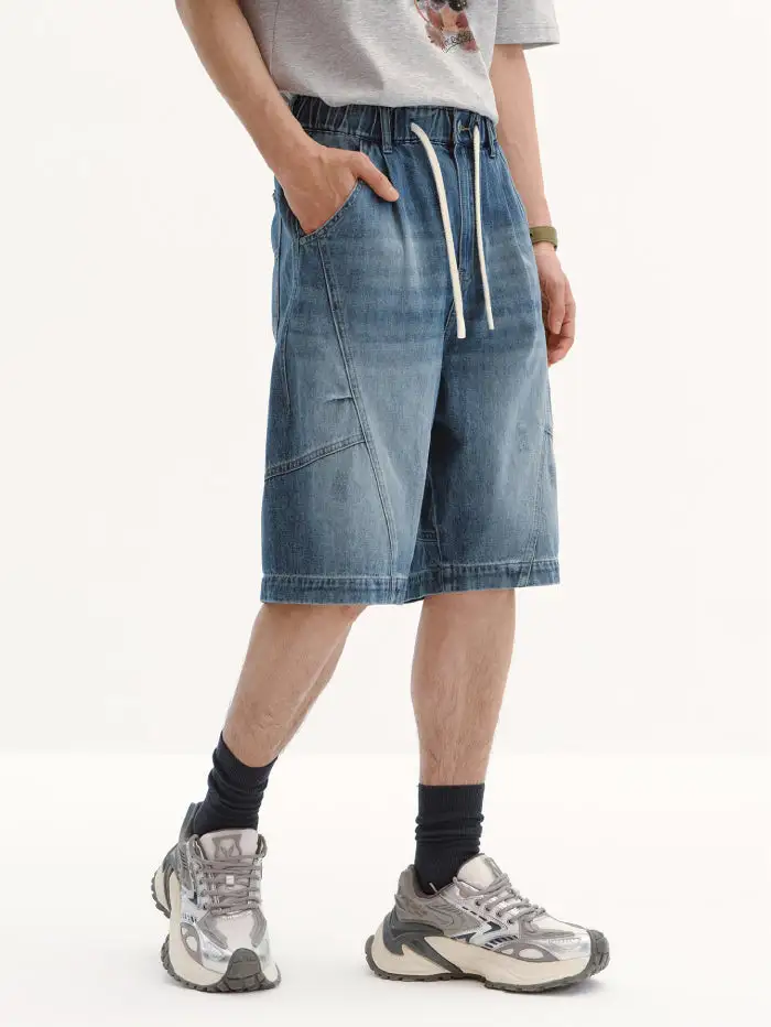 Men's Drawstring Denim Denim Shorts