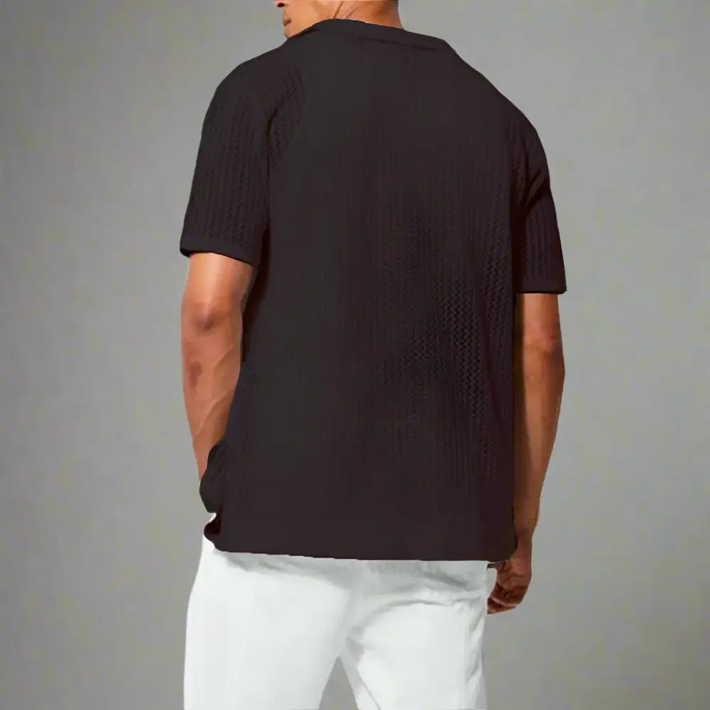 Open Stitch Collar Shirt