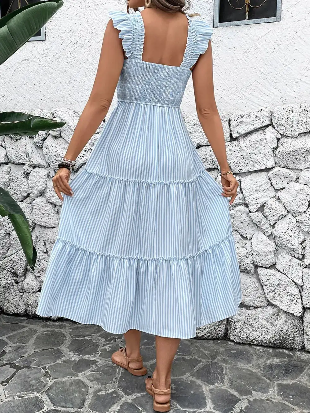 Relaxed Soft Smocked Midi Dress