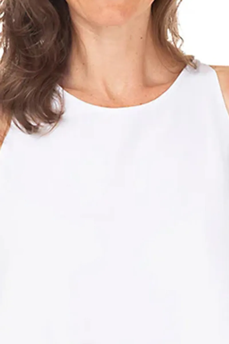 Petite Draped Overlay Sleeveless Blouse