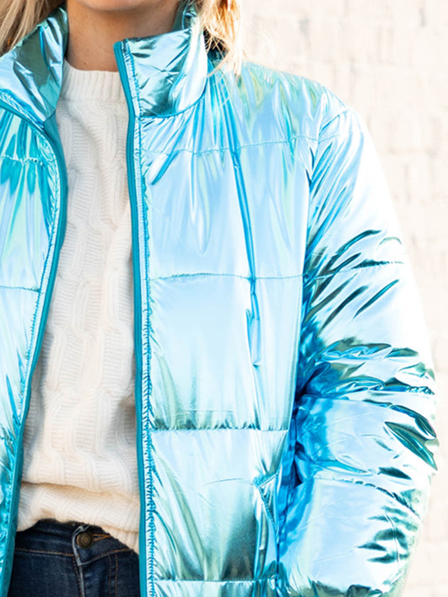 Bright blue down jacket jacket jacket