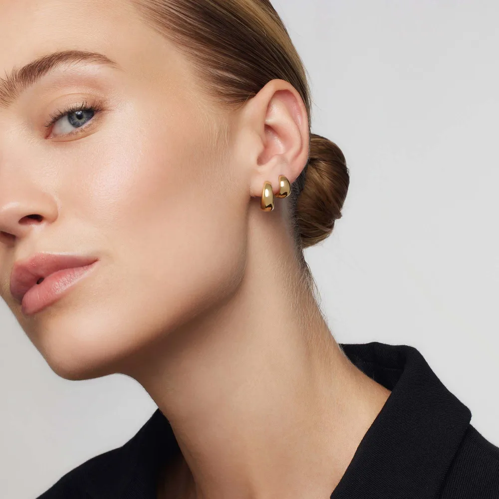 Sculpted Beaded Hoop Earrings
