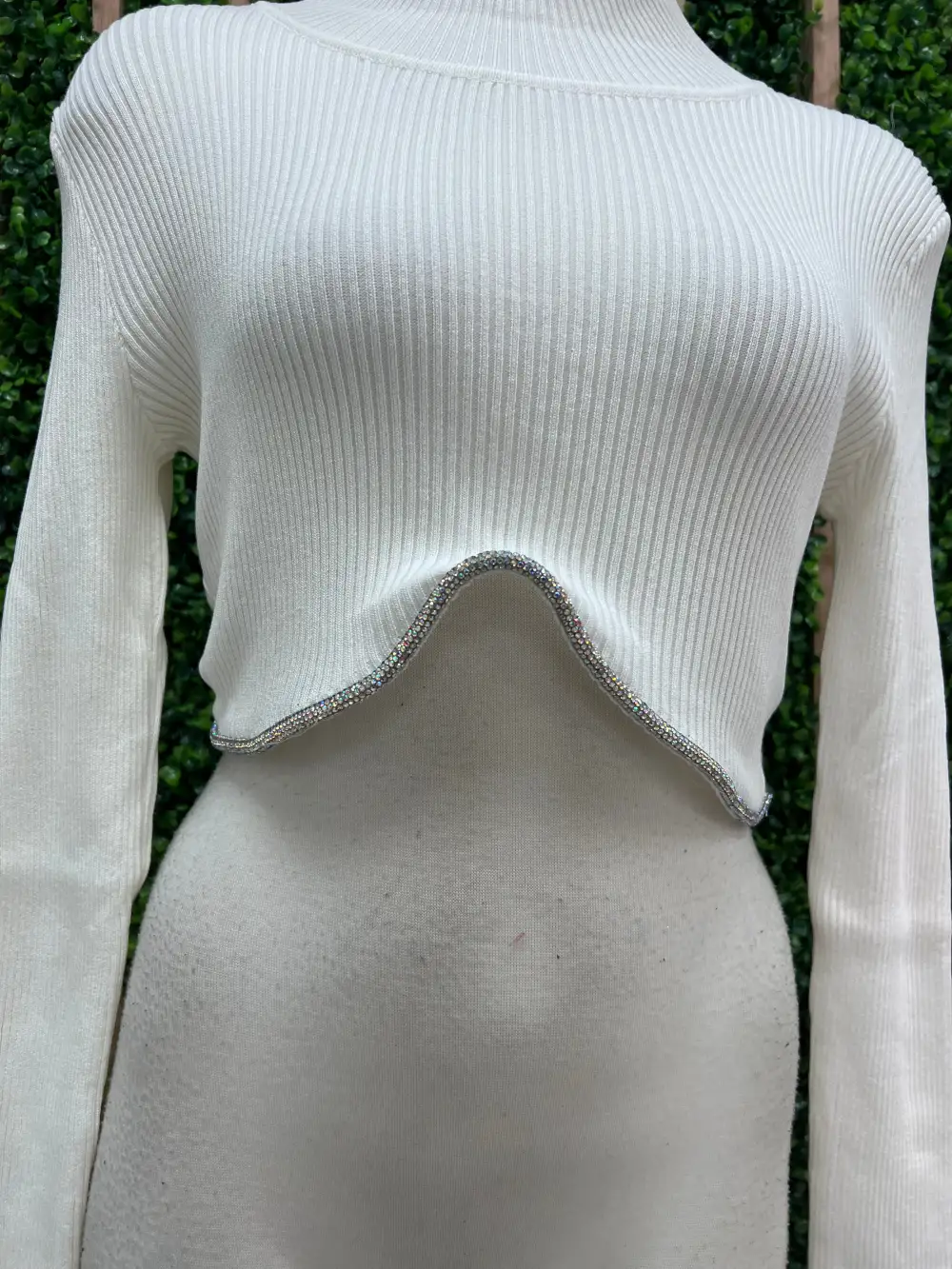Jewel Detail High Neck Top