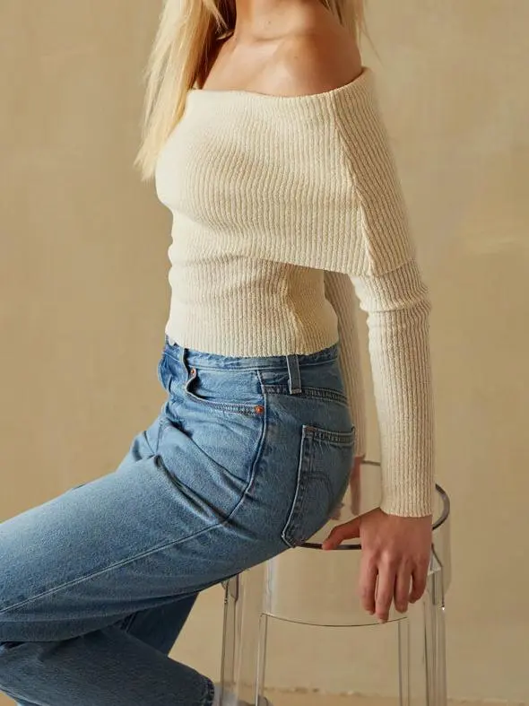 Off The Shoulder Knit Top