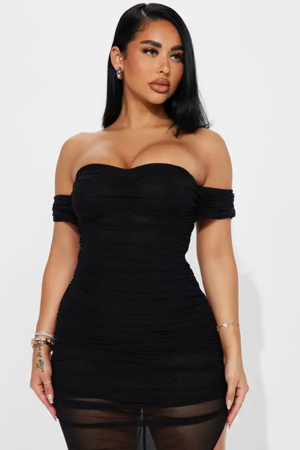 Sofia Mesh Maxi Dress - Black