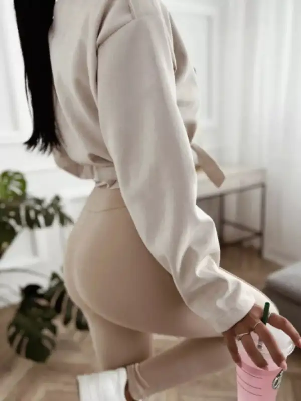 Zip Up Cropped Jacket Comfortable Layering Top
