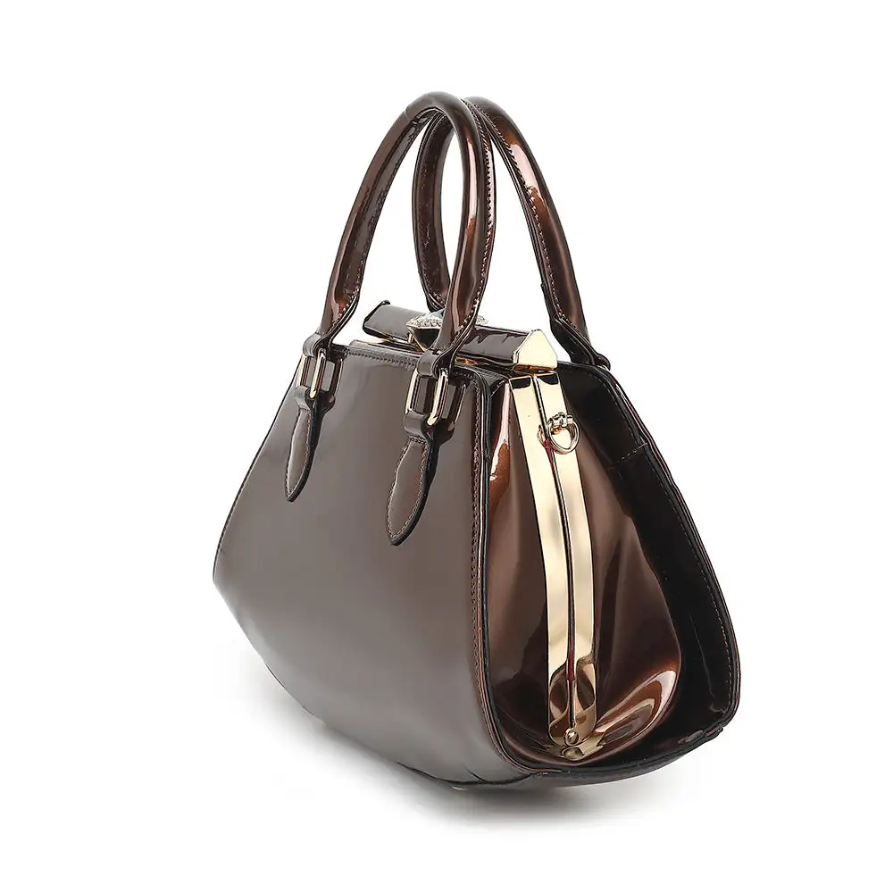Easygoing Patent Leather Satchel Bag
