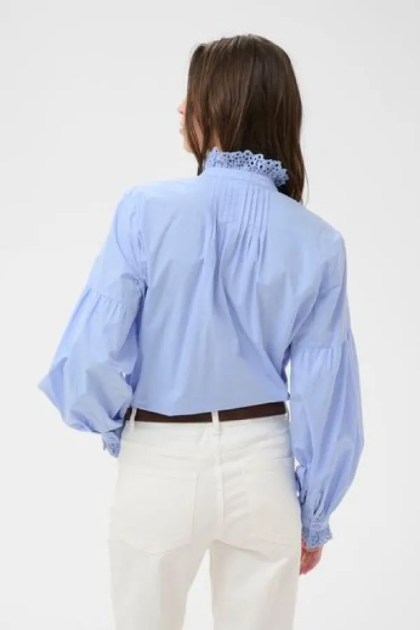 Cotton Frill Detail Long Sleeve Shirt