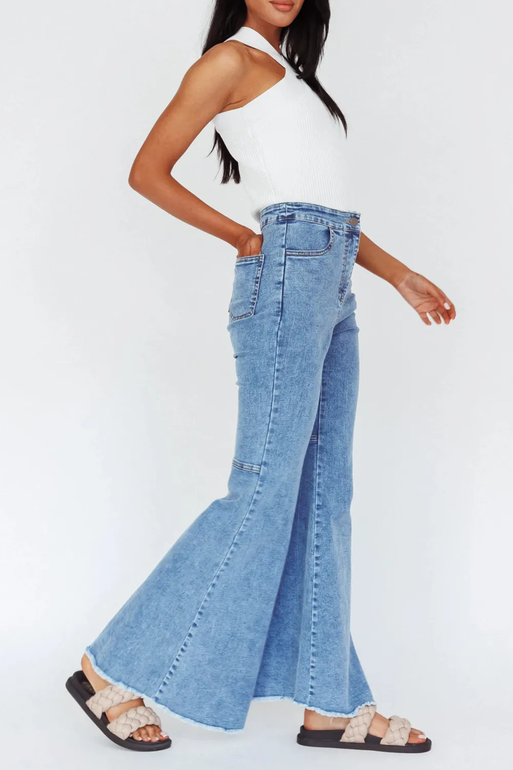 Soft Relaxed Loose Flared Jeans