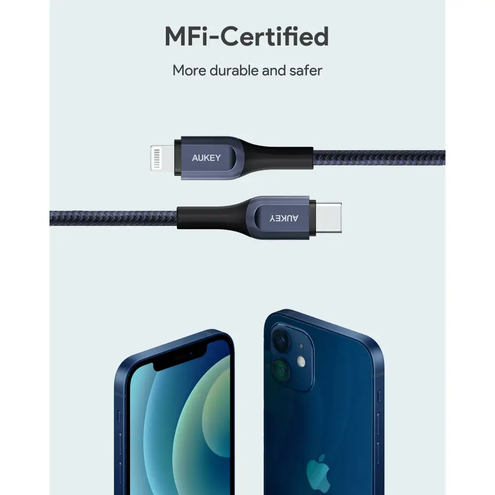 AUKEY USB-C to Lightning Cable [6.6ft Apple MFI Certified] CB-CL18