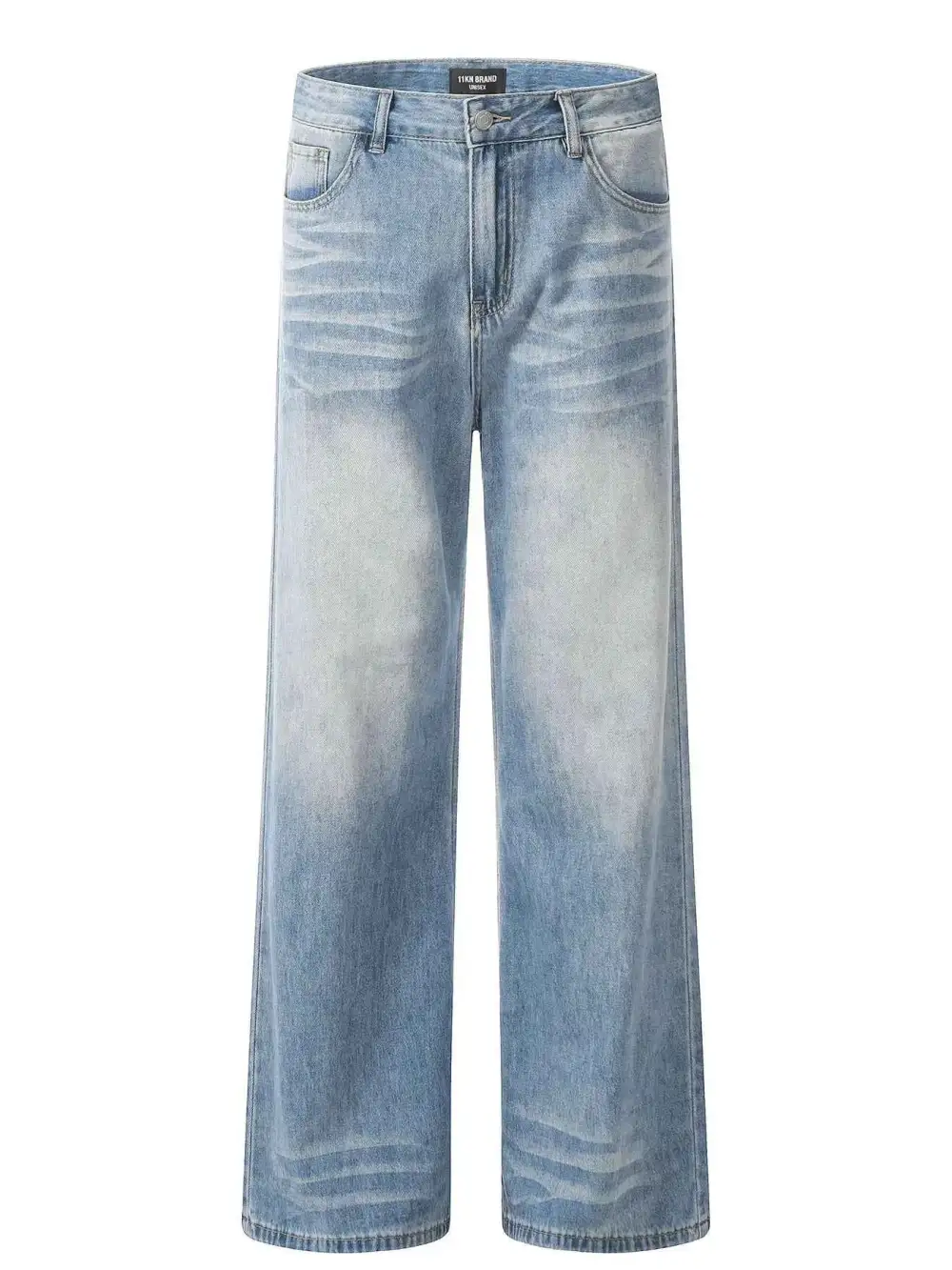 Wide Leg Wash Jeans