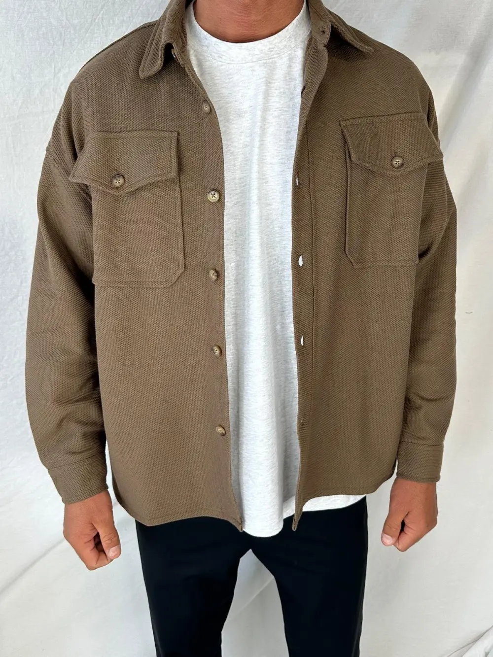 Casual Soft  And Comfortable Khaki Shirt